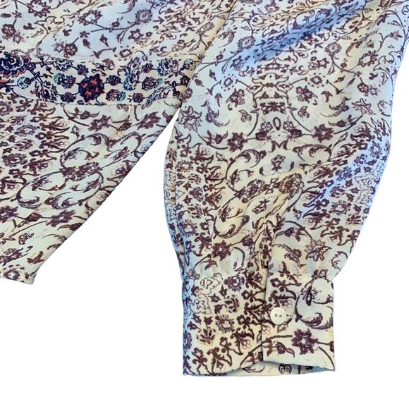 L’agence Womens Crawford Billow Sleeve blouse purple white floral extra small - Picture 9 of 11